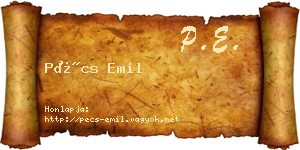 Pécs Emil névjegykártya