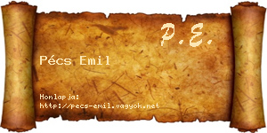 Pécs Emil névjegykártya